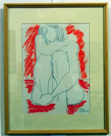 ČERVÁNKY, kresba tuhou a pastel, 34x54 cm, prodejní cena na dotaz.
